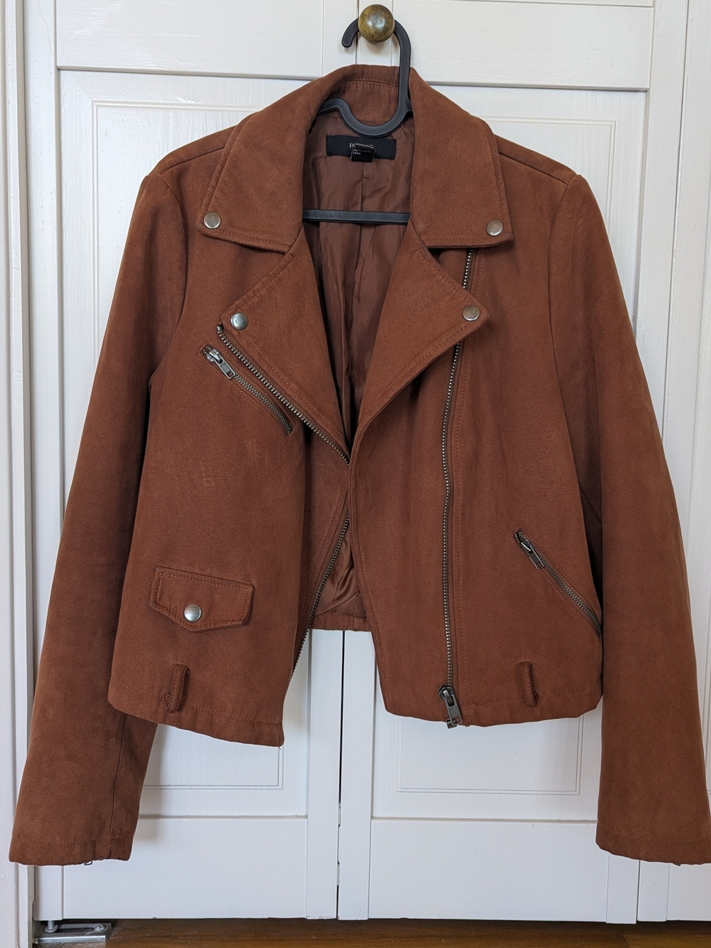 Forever 21 Women's Faux Suede Moto Jacket - Brown